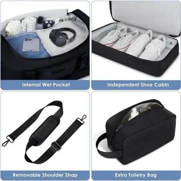 Gym Bag for Men Women, Large Travel Duffle Bag with Shoe Compartment, NEW - Picture 4 of 14